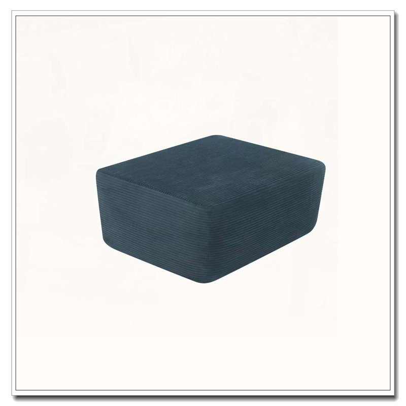 Repose-pieds en velours côtelé de style simple pour un confort décontracté, Noir