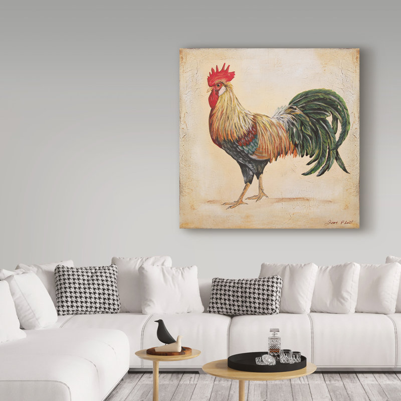 Deagen 'Rooster 3' Print on Wrapped Canvas, 18" H x 18" W x 2" D