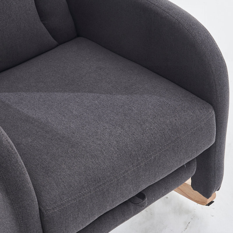Chaise berçante de chambre de bébé avec repose-pieds réglable, Lin gris foncé