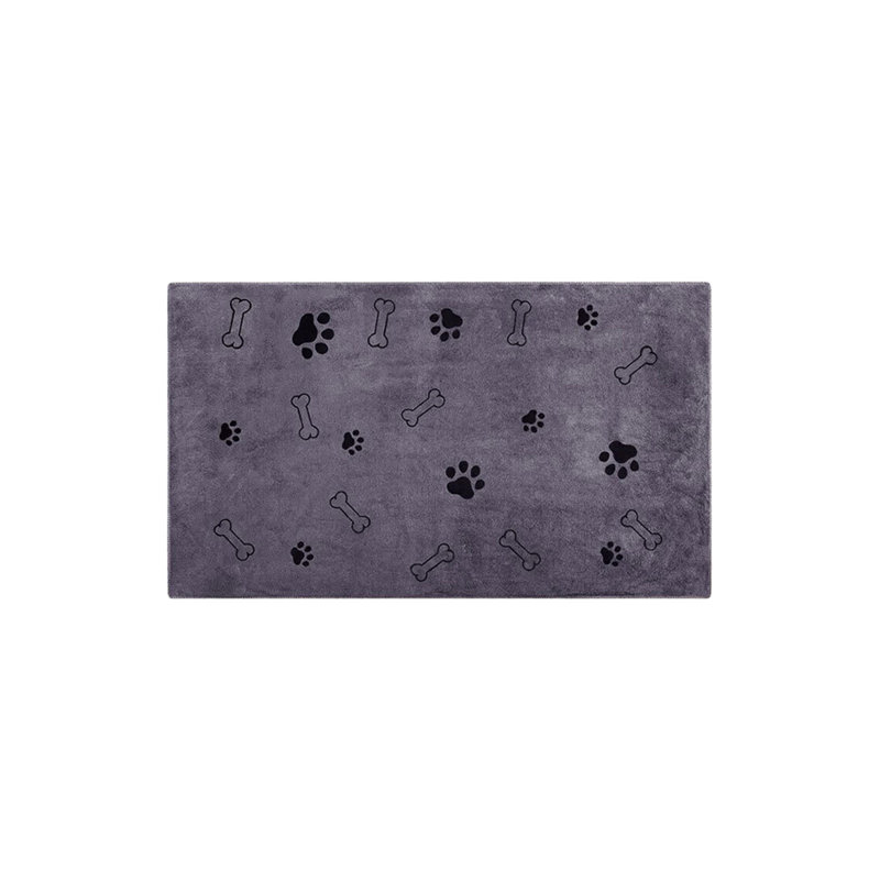 Serviette épaisse à séchage rapide pour animal de compagnie avec motif imprimé, serviette absorbante douce pour chiens et chats de bain, gris 39,4 x 23,6 po