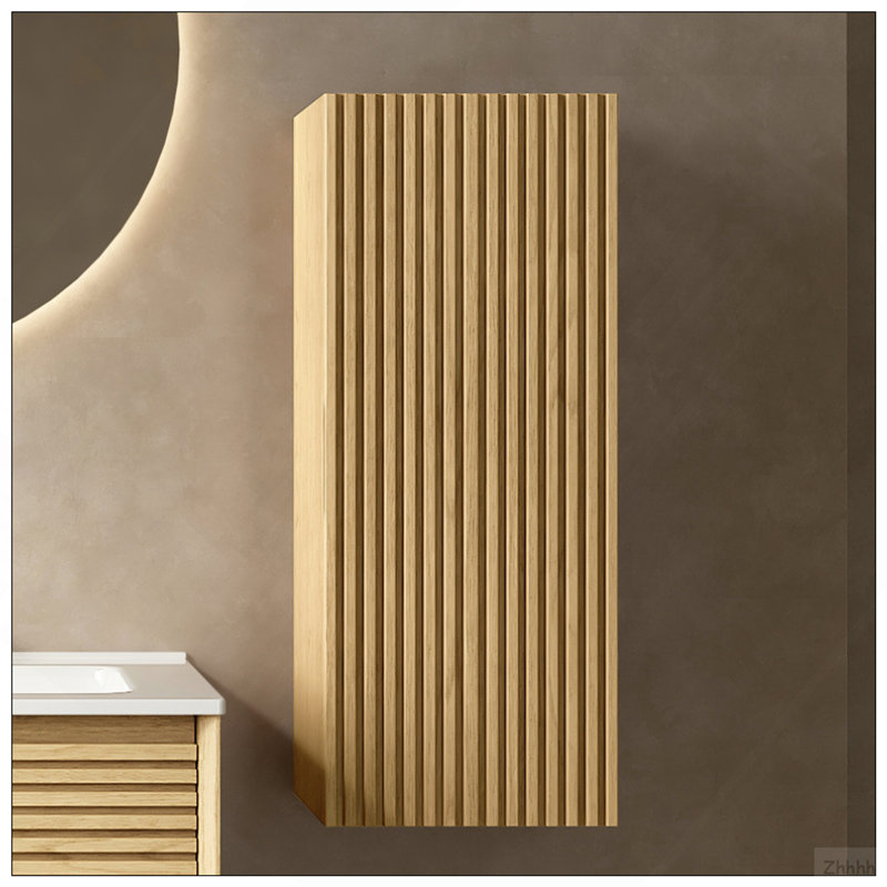 Meuble-lavabo d'appoint mural rayé flottant BOI de 12 po avec porte et tablette BOI (adapté au meuble-lavabo BRON)