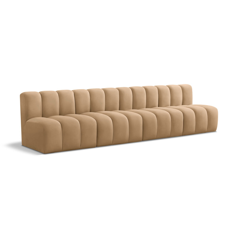 Kirchoffer Upholstered Sectional Reversible, Camel Velvet