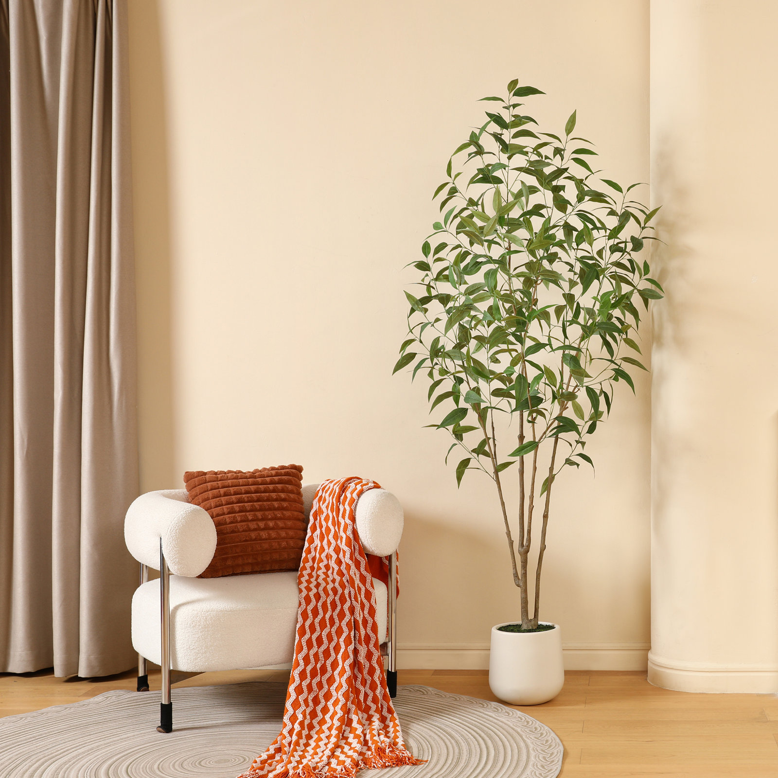 Ameswood Eucalyptus Tree in Pot, 84" H x 28" W x 28" D