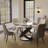 CVIS1276 5/7 Pieces Modern Round Dining Table Sets, Glossy Sintered Stone Dining Table With PU Upholstered Chairs, Pre-Assembly-101644196-101644195