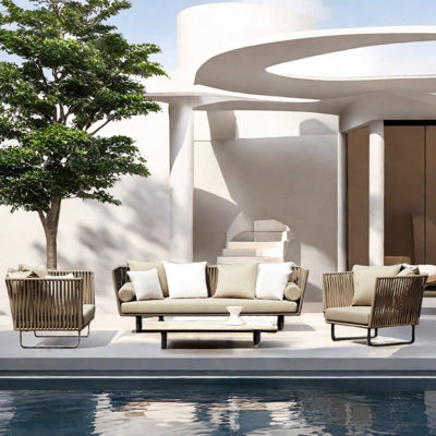 Demmie 5 - Person Patio Conversation Set with Cushions