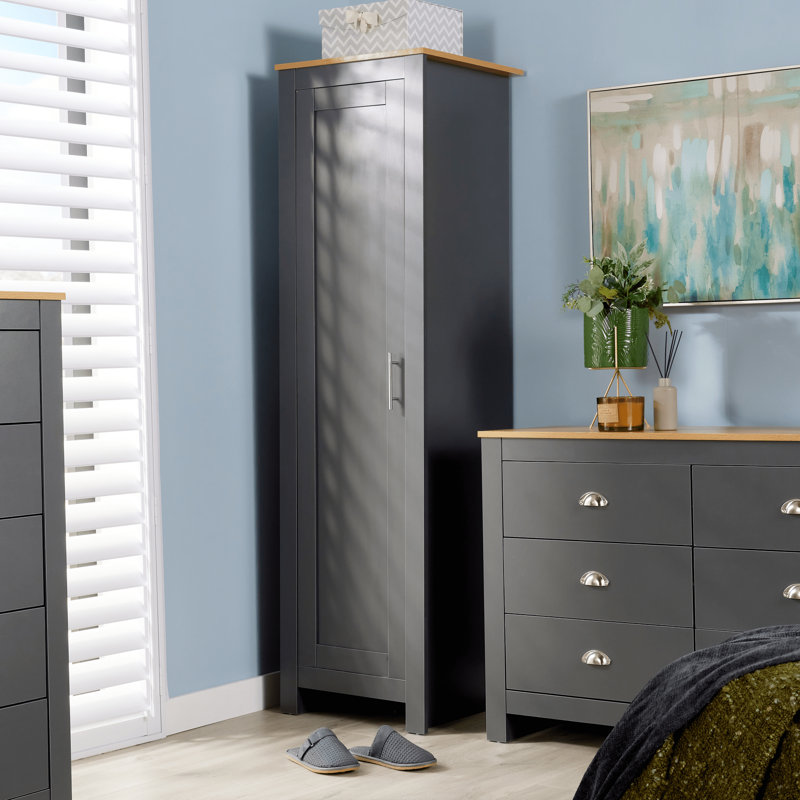 Camden 1 Door Bedroom Storage Wardrobe, Graphite