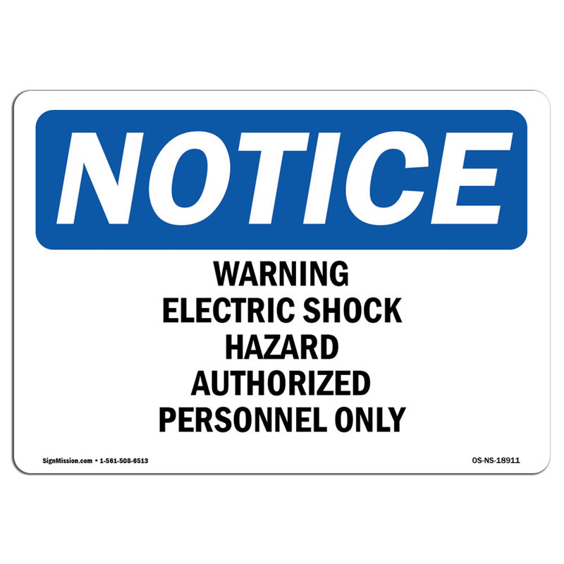 Warning Electric Shock Hazard Authorized Sign