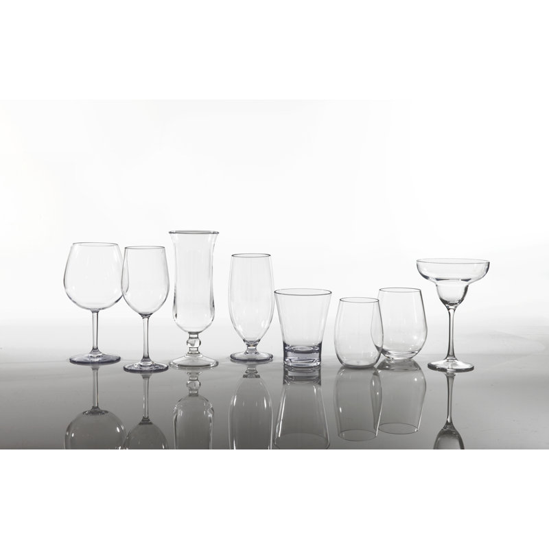 Fortessa 20 oz Clear Plastic Stemless Wine Glass Set of 6
