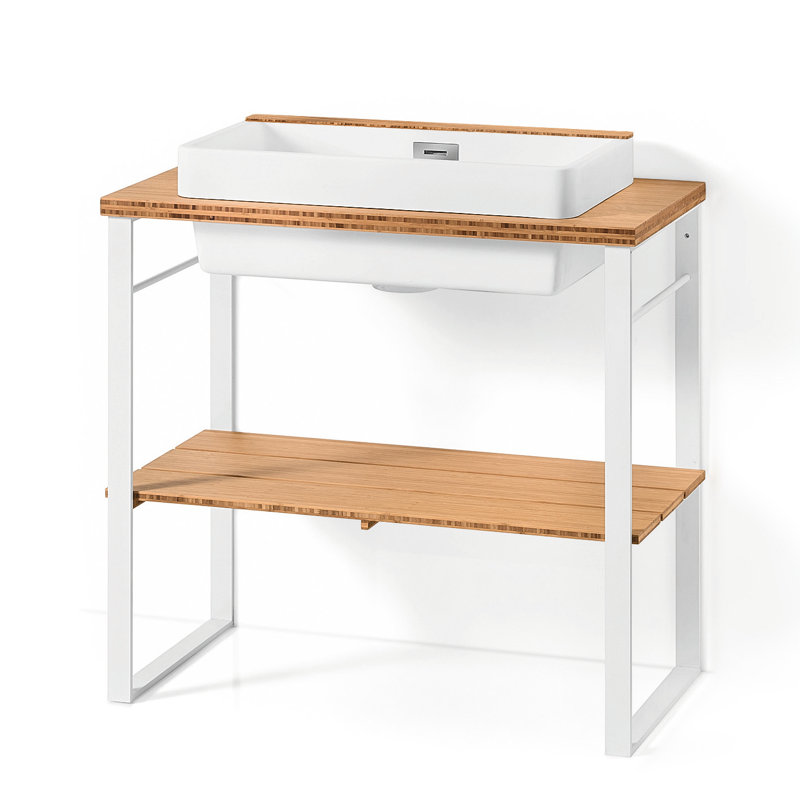 34.6'' Single Bathroom Vanity with Plastic Top