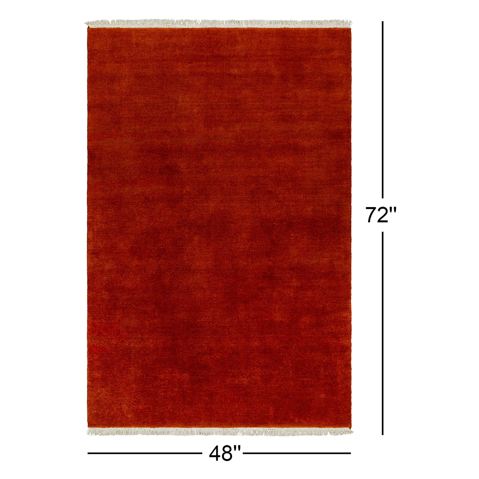 Clio Wool Rust/Burnt Rug, Rectangle 4' x 6'