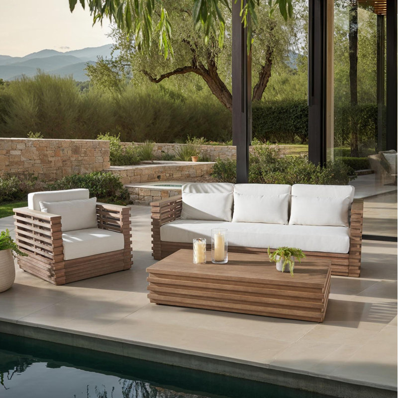 Priya 3-Piece Eucalyptus Outdoor Conversation Set