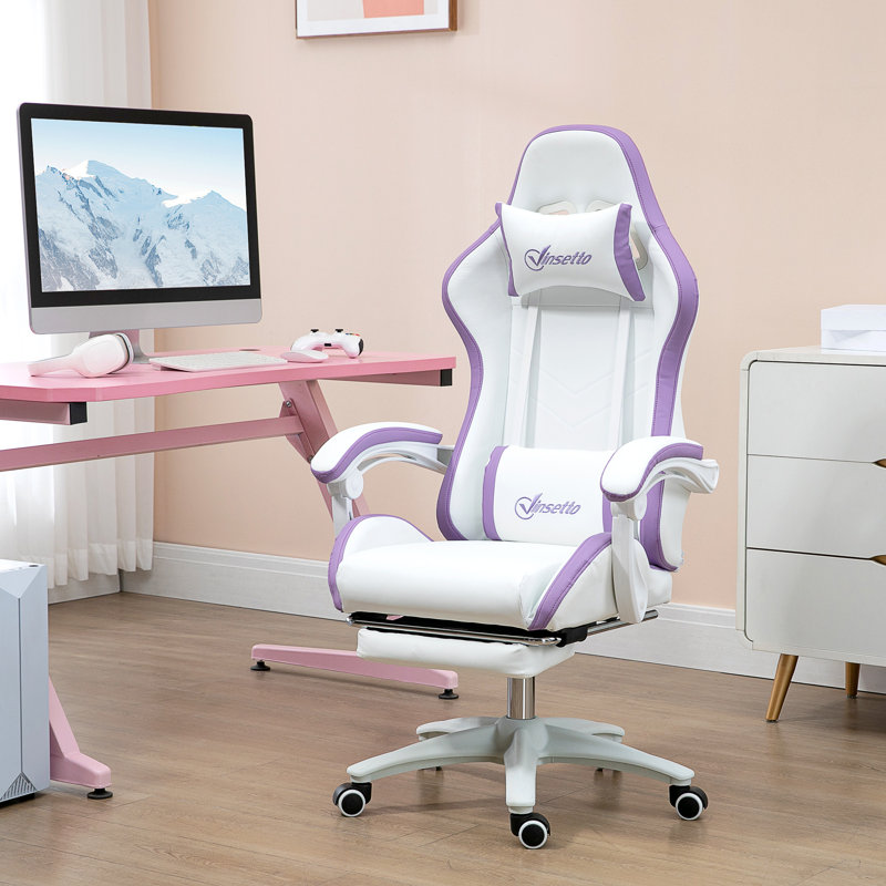 Gaming Chair, Purple/White