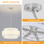 Lustre tambour en tissu de ferme moderne à 6 lumières à intensité variable pour salon Vyrl-1818500312