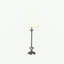Lampe de table en métal chromé à motif floral 25,5 po