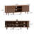 59" Modern Wood TV Stand for 65 Inch TV, Entertainment Center with  Charging Station，Sliding Tambour Door Media Console with Adjustable Shelves-864049210