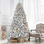 Arbre de Noël floqué avec support en métal-172380242-172380249