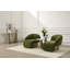 Fauteuil Kaia moderne en boucle verte, fauteuil d'appoint avec piètement doré - Fauteuil lounge contemporain pour salon-130127074-130127076