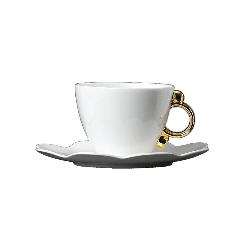 Geometrica Gold Rim Bone China Teacup