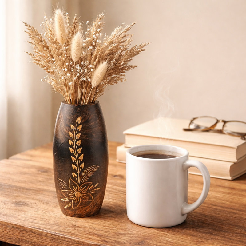 Handmade Wood Table Vase
