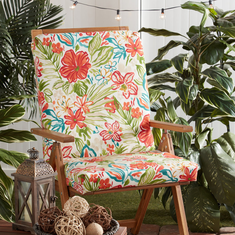 High Back Dining Chair Pad, Breeze Floral