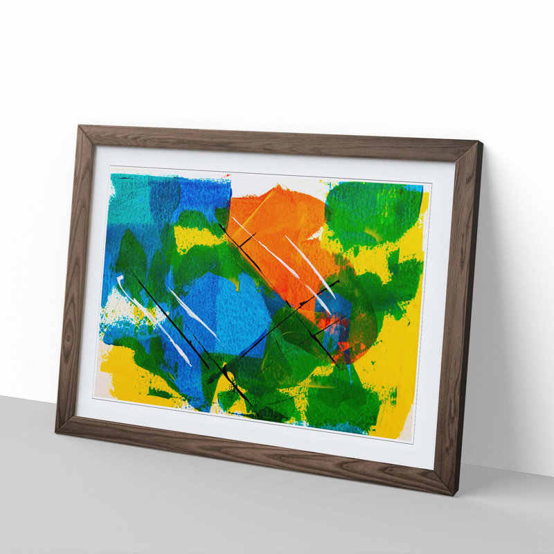 Abstract Art Painting Vol.476 by S.Johnson - Picture Frame Painting Print, Walnut Framed, 48cm H x 65cm W x 2cm D