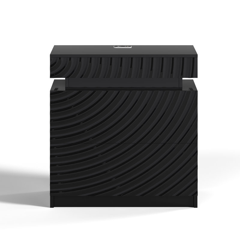 60cm W Bedside Table, Black