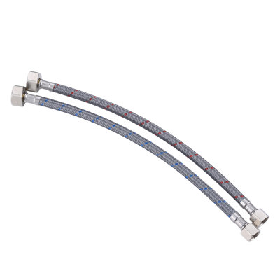 Faucet Supply Lines, 20" Length Bathroom Kitchen Faucet Connector Braided Nylon Water Supply Line 3/8" Comp X 1/2" FIP 2Pcs (1 Pair)