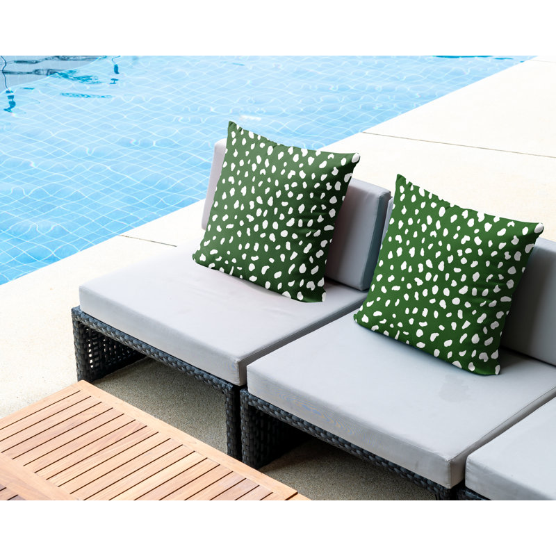 Coussin décoratif intérieur / extérieur, L 17 po x H 17 po, Vert