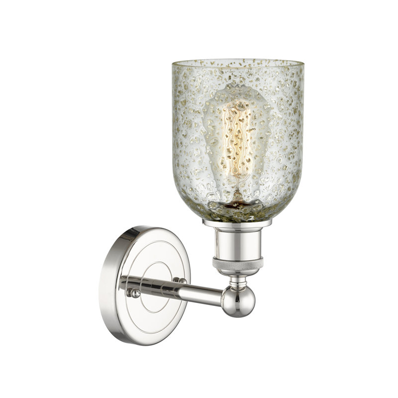 Carmi Armed Sconce, Mica, Polished Nickel