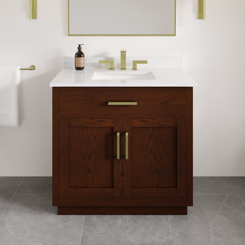 Freestanding Standard With Engineered Stone Top, L 36 po