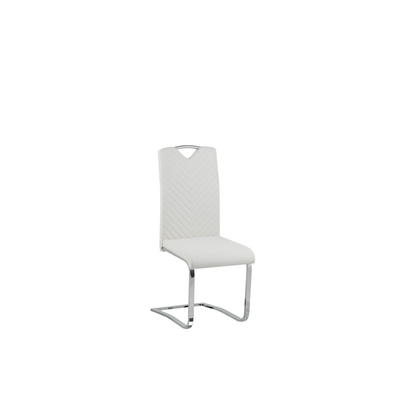 Farmersville 45cm H Upholstered Metal Side Chair, White