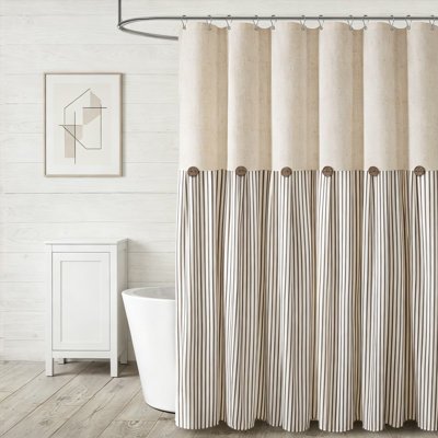 Rideau de douche en lin Farmhouse