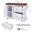 Grand îlot de cuisine K&K de 53 po avec bureau de 3,5 po d'épaisseur, supports à épices et à serviettes, îlot de cuisine roulant avec rangement sur 5 roulettes, 2 très grands tiroirs, pour la maison, la cuisine, la salle à manger, blanc-202189741