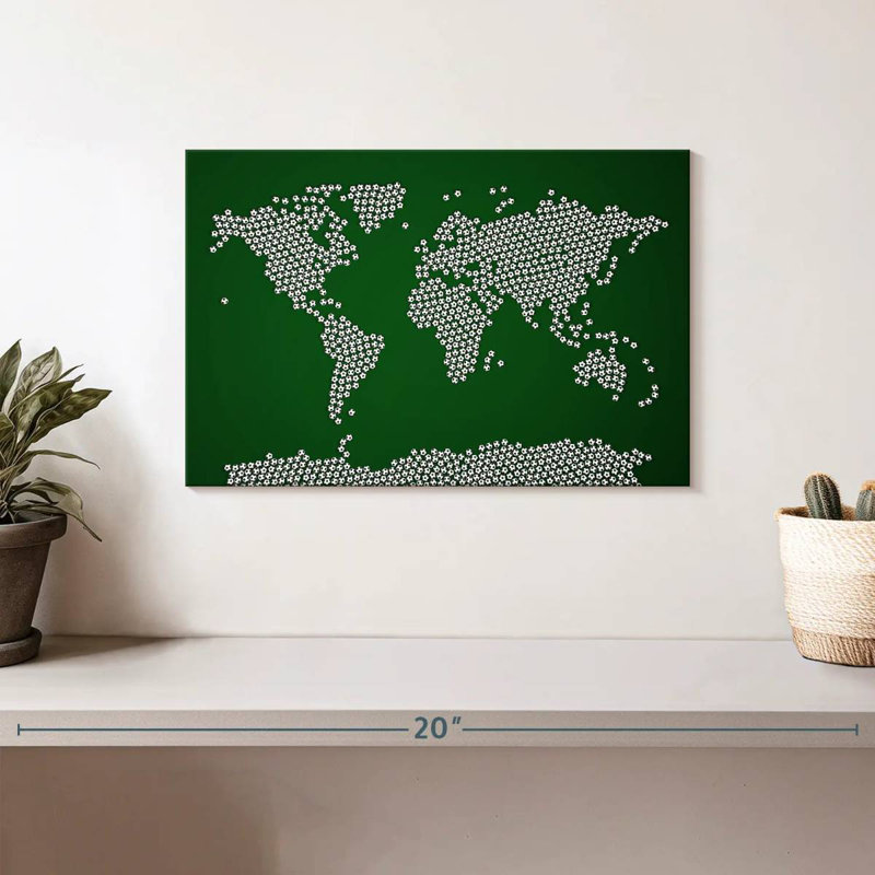 Aliaz Football Soccer Balls World Map, 8" H x 12" W