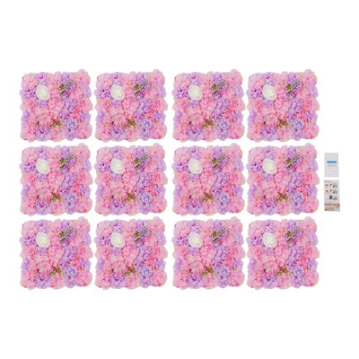 12 panneaux floraux artificiels, panneaux muraux de fleurs pour les paties d'anniversaire de mariage