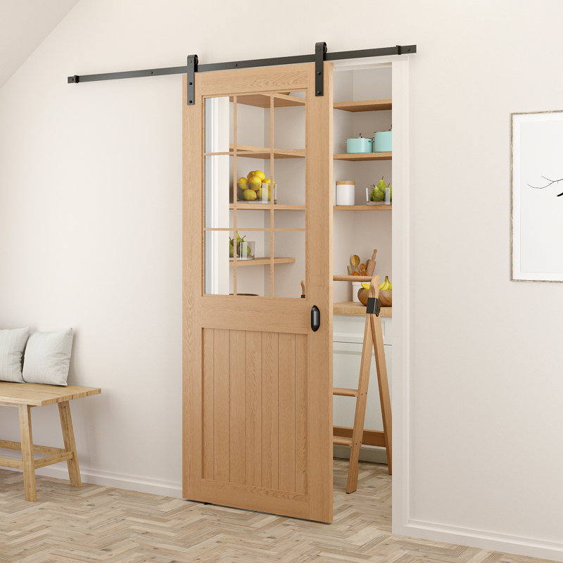 Soft Close Standard Single Barn Door Hardware Kit, Black