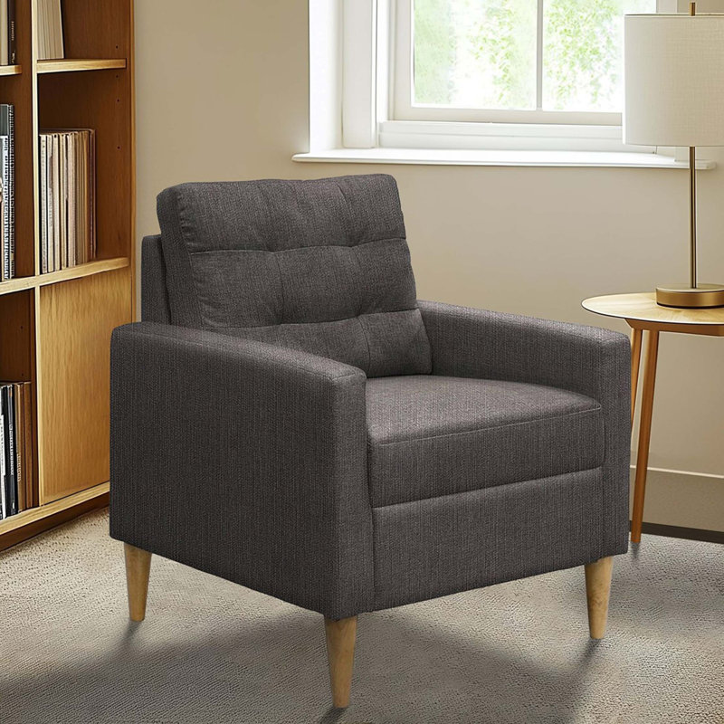 Fauteuil d'appoint capitonné, Gris