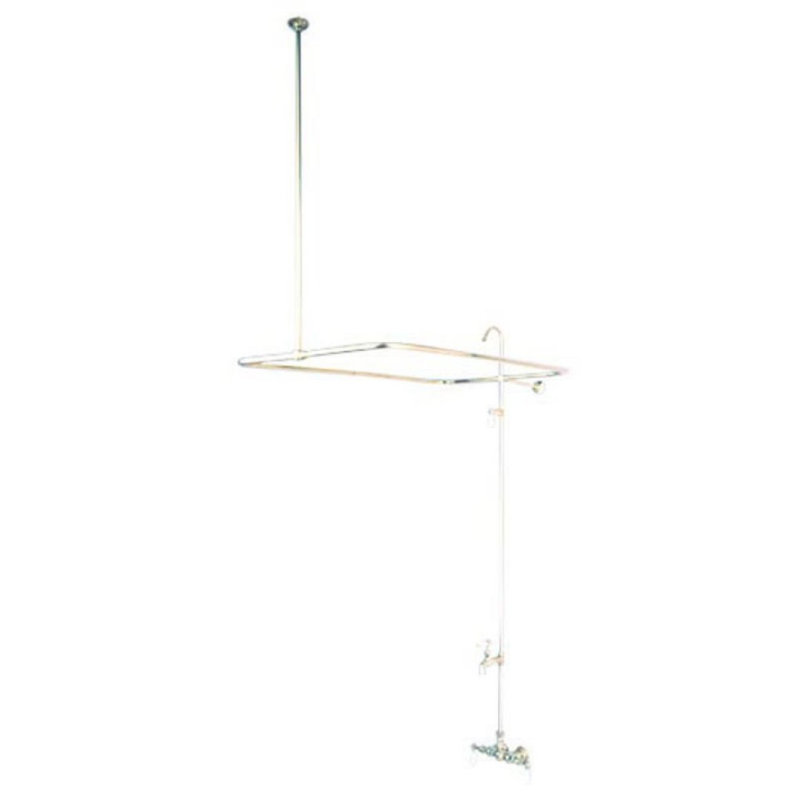 Kingston Brass Vintage Three-Handle 2-Hole Tub Wall Mount Clawfoot Tub Faucet with Shower Enclosure, Oil Rubbed Bronze
