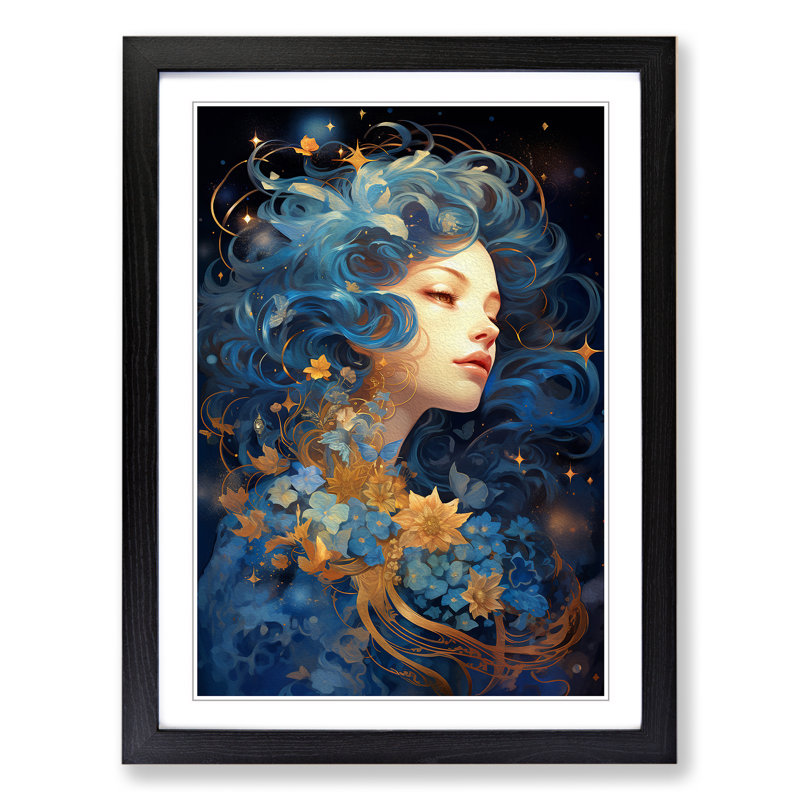 Galaxy Nouveau - Framed Print, Black Framed, 34cm H x 25cm W