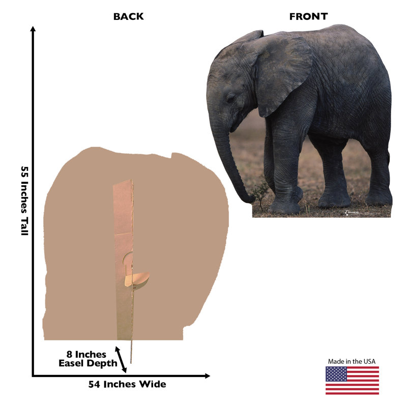 Life-Size Baby Elephant Cardboard Stand-Up