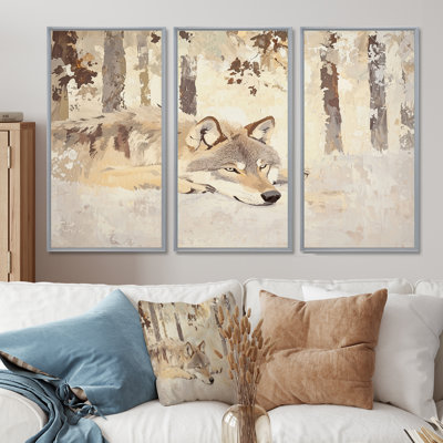 Ensemble de salon loup, loup dans l'hiver I - loup
