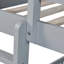 Lit superposé simple au-dessus d'un lit simple avec glissade, échelle, porte, garde-corps de sécurité et fabrication en bois de pin massif, gris-118038034
