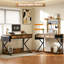 Table de bureau mobile à roulettes 39,4 "avec multiprise et lumières DEL-638721098