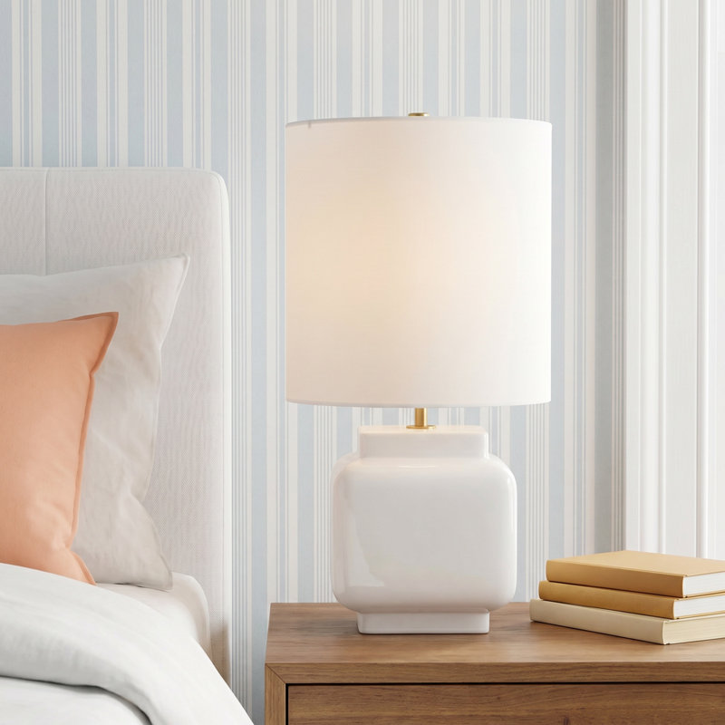 Cresthaven Rosetta Ceramic Table Lamp, White