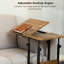Table réglable en forme de C avec station de charge, plateau de table inclinable sur roulettes pour utilisation en canapé, lit ou hôpital, support d'ordinateur portable à hauteur réglable et bureau de dessin