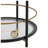 Modern Round Bar Cart with Two Tempered Glass Shelves and Gold Accent Frame