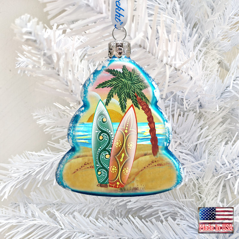 Keepsake Tree Board Coastal Glass Ornament