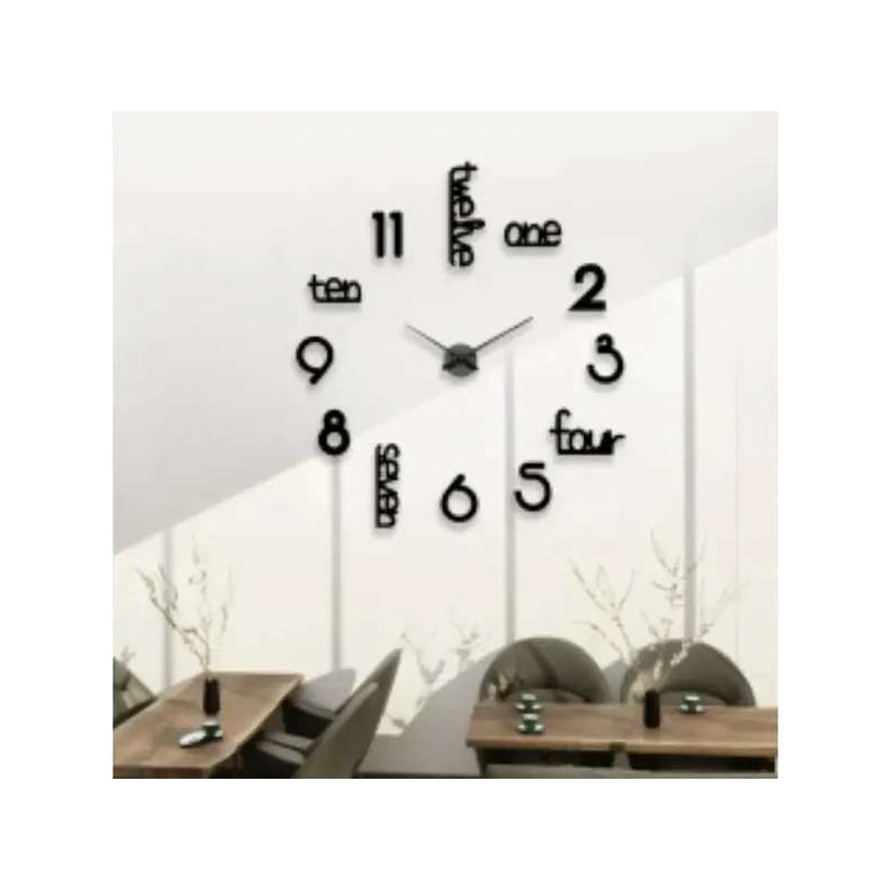 «Horloge murale Jumbo Minimalist - Horloge à quartz sans cadre pour la décoration intérieure»