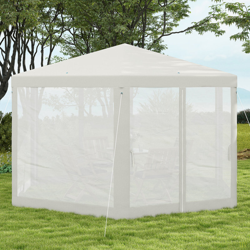 Tente de réception en plein air 13 pi x 11 pi Outsunny, Blanc