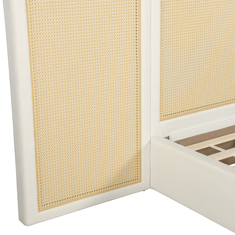 Capri Extended Headboard Cane Platform Bed